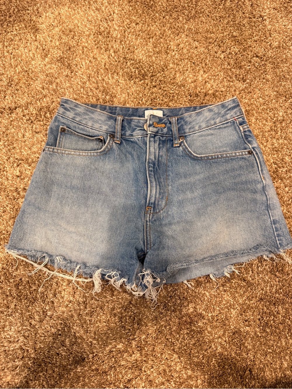 Calvin Klein Jeans Light Blue Frayed Hem Denim Shorts